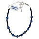 Single decade rosary bracelet with cross pendant and 0.2 in lapis lazuli beads, 925 silver s1