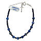 Single decade rosary bracelet with cross pendant and 0.2 in lapis lazuli beads, 925 silver s2