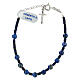 Lapis lazuli decade bracelet and 925 silver cross pendant 6 mm s2