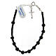 Single decade rosary bracelet with cross pendant and 0.2 in onyx beads, 925 silver s2