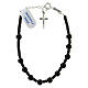 Onyx and 925 silver pendant cross decade rosary bracelet 6 mm s1