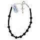 Onyx and 925 silver pendant cross decade rosary bracelet 6 mm s2