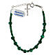 Single decade rosary bracelet with 0.2 in malachite beads and 925 silver cross pendant s2