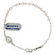 Single decade rosary bracelet with 0.15 in rose quartz beads and 925 silver Miraculous Medal s1