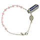 Decade rosary bracelet 925 silver and rose quartz 4 mm s1