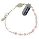 Decade rosary bracelet 925 silver and rose quartz 4 mm s2