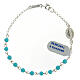 Single decade rosary bracelet with 0.15 in turquoise beads and 925 silver Miraculous Medal s1