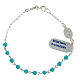 Single decade rosary bracelet with 0.15 in turquoise beads and 925 silver Miraculous Medal s2