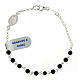 Single decade rosary bracelet with 0.15 in onyx beads and 925 silver Miraculous Medal s1