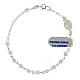 Bracciale decina giada bianca e argento 4 mm s2