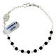 Single decade rosary bracelet with 0.15 in lapis lazuli beads and 925 silver Miraculous Medal s1
