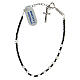 Single decade rosary bracelet, 925 silver, 4 mm white crystal and hematite beads s1