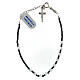 Bracciale decina 4 mm argento 925 ematite e cristallo bianco s2