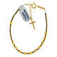 Golden single decade rosary bracelet of 925 silver and hematite, 0.16 in beads s1