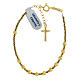 Golden single decade rosary bracelet of 925 silver and hematite, 0.16 in beads s2