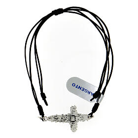 Verstellbares Seilarmband mit Kreuz der Verschwundenen aus 925er Silber