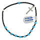 Single decade rosary bracelet of 925 silver and 0.12 in light blue crystal beads s1