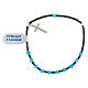 Single decade rosary bracelet of 925 silver and 0.12 in light blue crystal beads s2