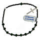 Single decade rosary bracelet of 925 silver and 0.12 in green crystal beads s1