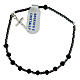 Single decade rosary bracelet of 925 silver and 0.12 in black crystal beads s1