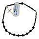 One-decade rosary bracelet 925 silver 3 mm black crystal s1