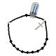 One-decade rosary bracelet 925 silver 3 mm black crystal s2