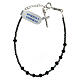 Single decade rosary bracelet of 0.16 in black crystal beads and 925 silver s1