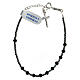 Decade rosary bracelet 925 silver black crystal 4 mm s1