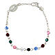 Single decade rosary bracelet of 0.16 in multicoloured crystal beads and 925 silver s1