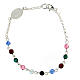 Single decade rosary bracelet of 0.16 in multicoloured crystal beads and 925 silver s2