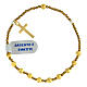 Single decade rosary bracelet of gold plated 925 silver and 0.12 in golden hematite beads s1