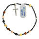 Single decade rosary bracelet of 925 silver and 0.12 in multicoloured hematite beads s1