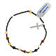 Single decade rosary bracelet of 925 silver and 0.12 in multicoloured hematite beads s2