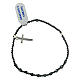 Bracciale elastico croce pendente 2 mm ematite nera s2