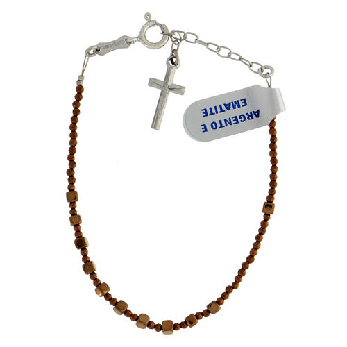 Bracciale decina argento 925 ematite bronzata 2 mm 1