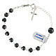 Pulsera decena hematites tallada 6 mm cruz colgante s1