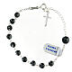 Bracciale decina ematite sfaccettata 6 mm croce pendente s2