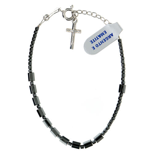 Bracciale ematite e argento 925 5 mm 2