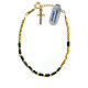 Decade rosary bracelet 5 mm golden hematite 925 silver cross s2