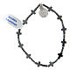 Single decade rosary bracelet, 925 silver and hematite, St Benedict medal s2