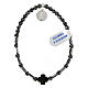 Elastic single decade rosary bracelet with St Benedict medal and hematite s1