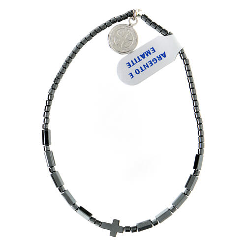 Bracelet dizainier hématite élastique Saint Benoît 2