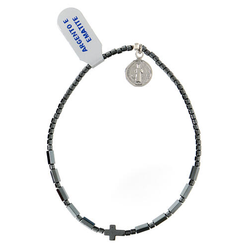 Bracciale decina ematite elastico San Benedetto 1