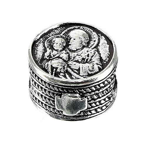 Silver Holy Family bead charm for bracelet 1