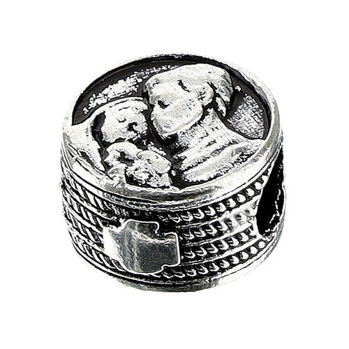 Silver Holy Family bead charm for bracelet 3