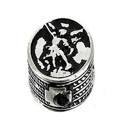 St Micheal charm bead for bracelet in 925 silver