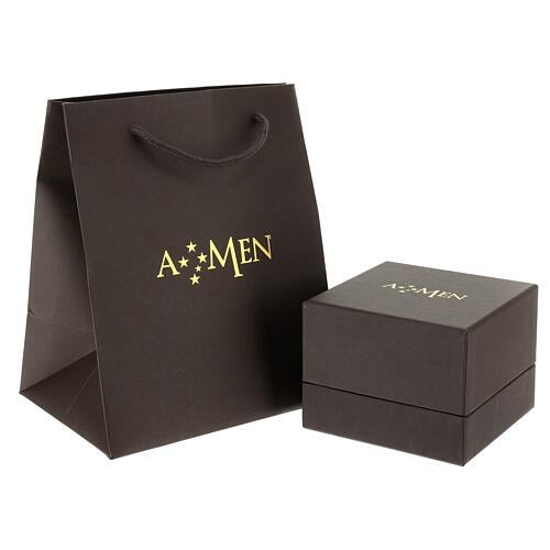 Amen Bracelet in black leather Our Father ITA 4