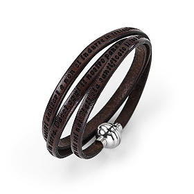 Amen Bracelet in brown leather Our Father ITA