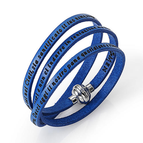 Amen Bracelet in blue leather Our Father ITA 1