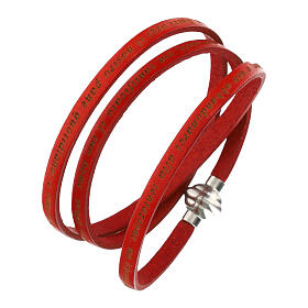 Amen Bracelet in red leather Our Father ITA